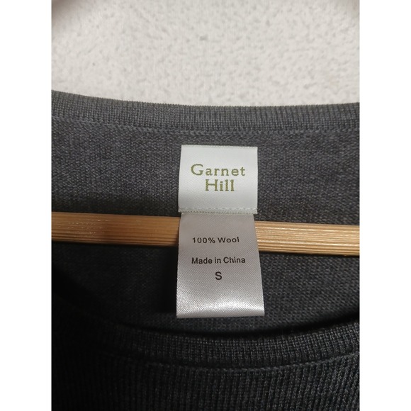 Garnet Hill Small Wool Sweater Dress Womens Gray Knit Long Sleeve Crew - Picture 3 of 10